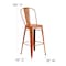 Flash Furniture Orange Metal Stool with Teak Poly Seat ET-3534-30-OR-PL1T-GG - alternate 4